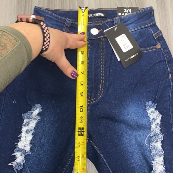 Fashion Nova Teenage Fever Blue Jeans Distressed Ripped Denim Pants Size… - Picture 12 of 15